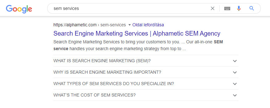 Google strukturált adatokkal kiemelkedhetünk a találati listán.